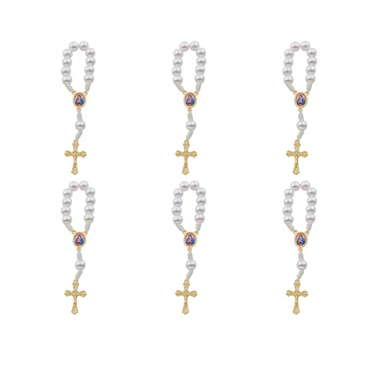 Kit Dezena Nossa Senhora de Guadalupe Pérola Abs Branca 8mm 6un