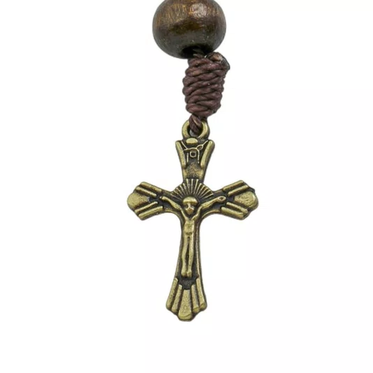 Kit Dezena Nossa Senhora do Carmo Madeira Marrom Escuro 8mm 6un