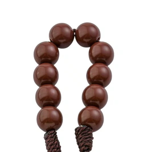 Kit Dezena São Padre Pio Pérola Marrom 8mm 6un