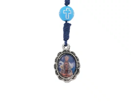 Kit Terço de Pulso de Nossa Senhora Aparecida Azul Escuro - 3Un