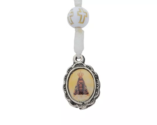 Kit Terço de Pulso de Nossa Senhora Aparecida Branco - 3Un