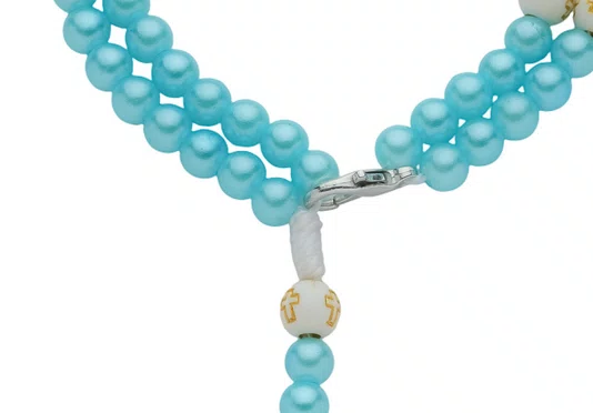 Kit Terço de Pulso de Nossa Senhora das Graças Azul Claro - 3Un