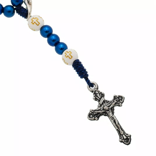 Kit Terço de Pulso deNossa Senhora Aparecida Azul Marinho - 3Un