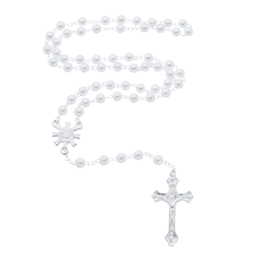 Lembrança para Crisma do Divino Espírito Santo com Terço e Caixa - Branco