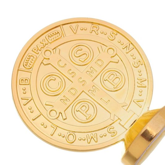 Medalha de São Bento para Carro - Dourada