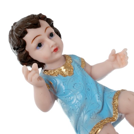 Menino Jesus com Manto Azul em Resina - 19cm