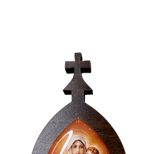Mini Capela da Mãe Rainha de Schoenstatt em MDF - Marrom Escuro