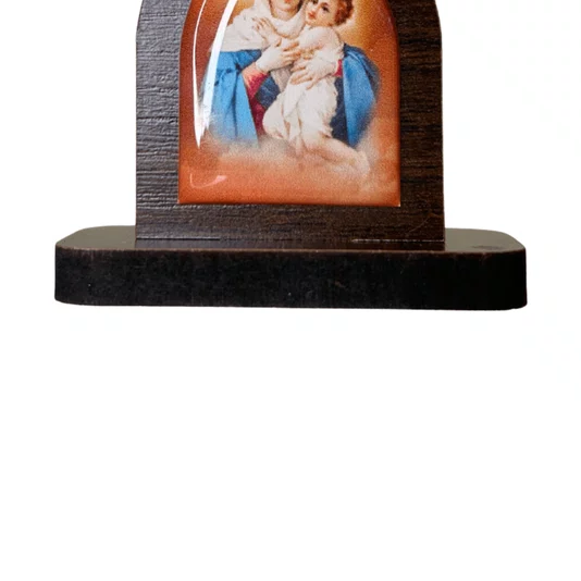 Mini Capela da Mãe Rainha de Schoenstatt em MDF - Marrom Escuro