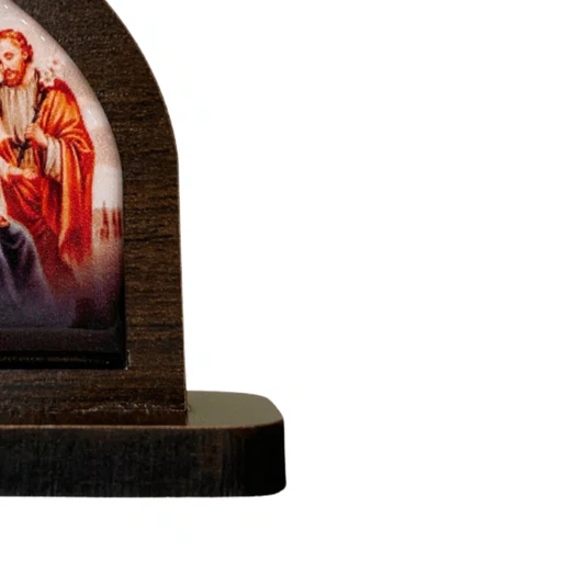 Mini Capela da Sagrada Família de Nazaré em MDF - Marrom Escuro
