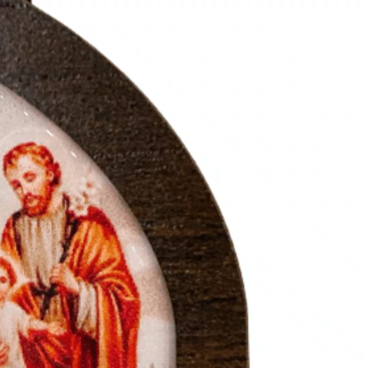 Mini Capela da Sagrada Família de Nazaré em MDF - Marrom Escuro