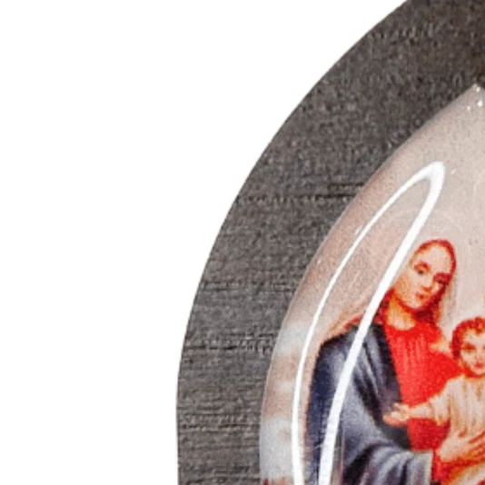 Mini Capela da Sagrada Família de Nazaré em MDF - Marrom Escuro