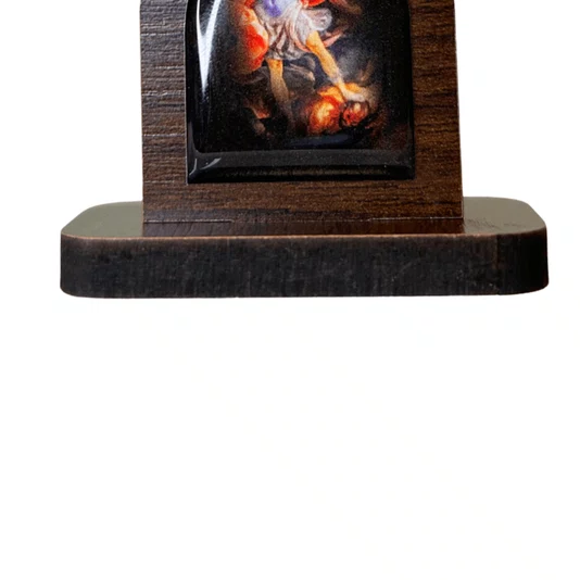 Mini Capela de São Miguel Arcanjo em MDF - Marrom Escuro
