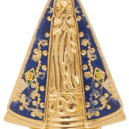 Pedestal para Carro de Nossa Senhora Aparecida em Metal Dourado - 4,5cm