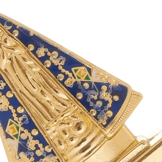 Pedestal para Carro de Nossa Senhora Aparecida em Metal Dourado - 4,5cm