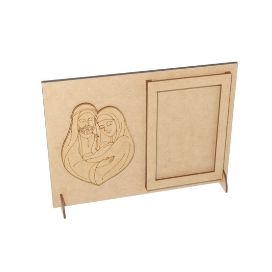 Porta-Retratos de Mesa da Sagrada Família de Nazaré em MDF Cru