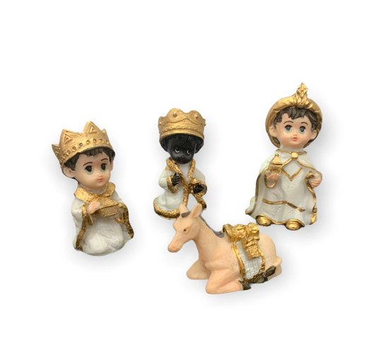 Presépio Infantil Branco e Dourado - 05cm