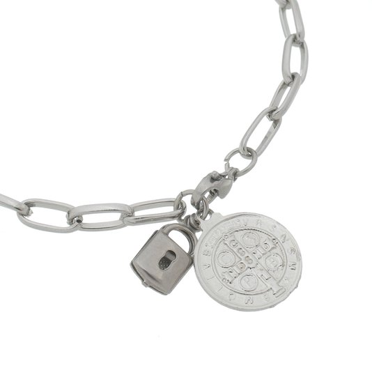 Cadeia da Consagração com Medalha de São Bento em Inox