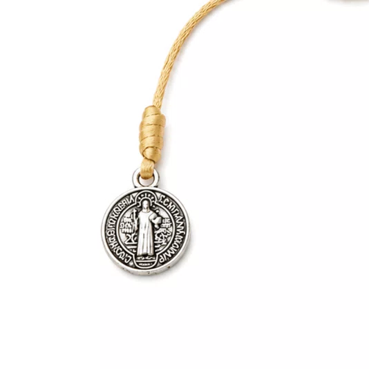 Pulseira de Cristal com Passante Níquel São Bento Doce de Leite