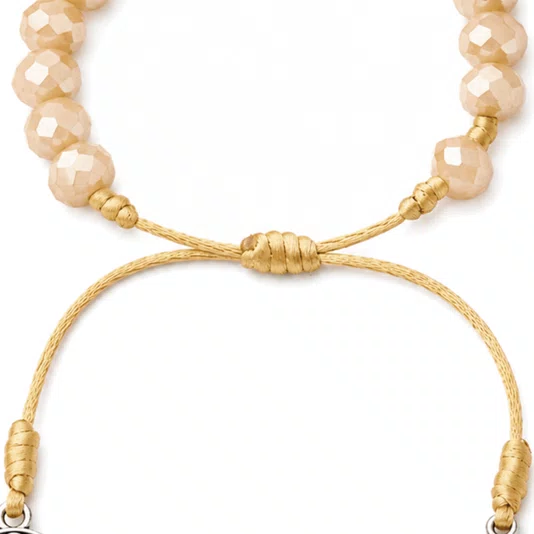 Pulseira de Cristal com Passante Níquel São Bento Doce de Leite