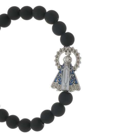 Pulseira de Nossa Senhora Aparecida com Conta Preta - 2Un