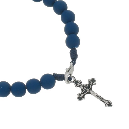 Pulseira de Nossa Senhora Aparecida Azul com Strass - 3Un