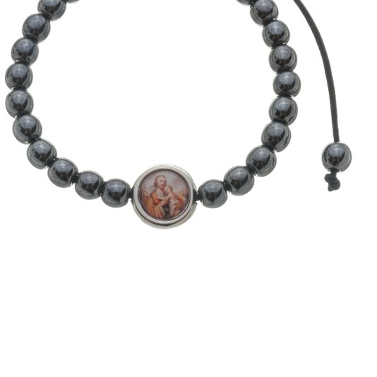 Pulseira de São José com Cordão Regulável - Hematita