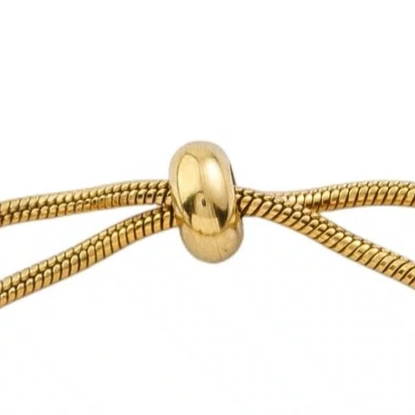 Pulseira em Inox Dourada com Berloques e Pingente de Nossa Senhrora Aparecida