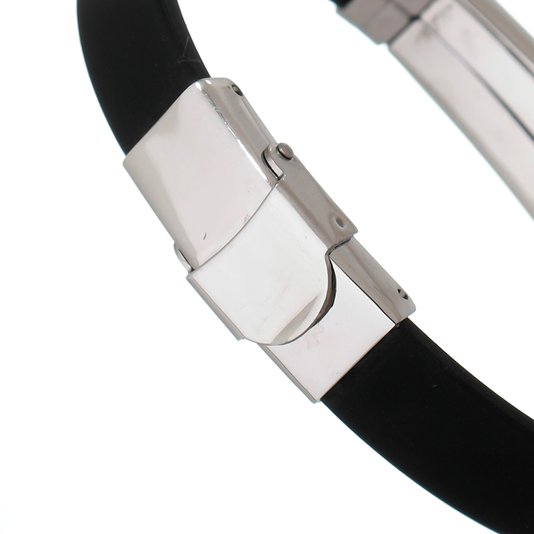 Pulseira Jesus de Silicone com Inox
