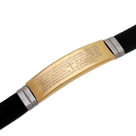 Pulseira Pai Nosso de Silicone - Dourado