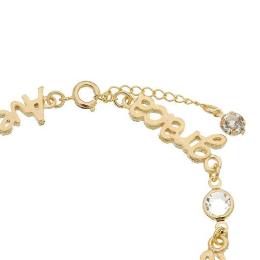 Pulseira Ave Maria Folheada com Strass