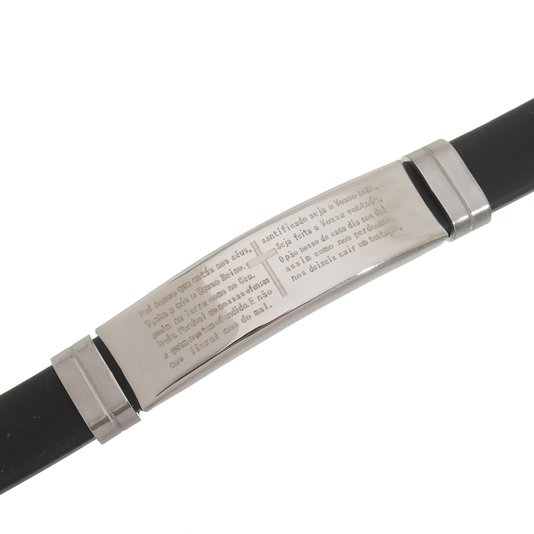 Pulseira Pai Nosso de Silicone - Prata