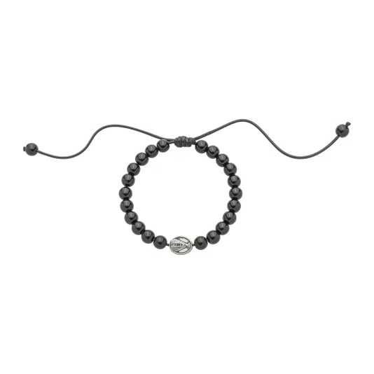 Pulseira Regulável Nossa Senhora Aparecida Pérola Preta 4mm