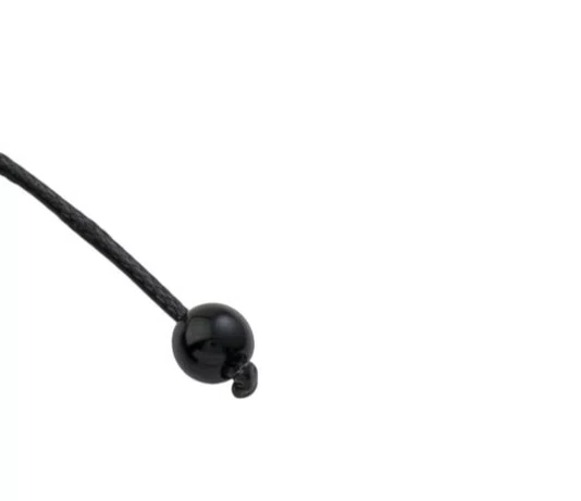 Pulseira Regulável Resinada Santa Teresinha Pérola Preta 6mm