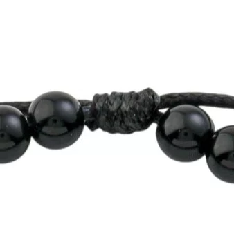 Pulseira Regulável Resinada São Bento Pérola Preta 6mm