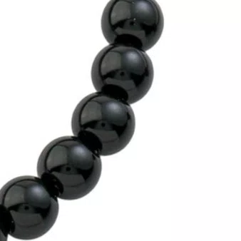 Pulseira Regulável Resinada São Bento Pérola Preta 6mm