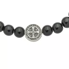 Pulseira Regulável São Bento Pérola Preta 4mm