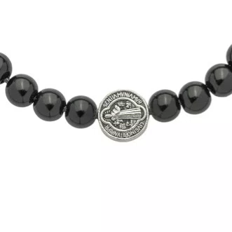 Pulseira Regulável São Bento Pérola Preta 4mm
