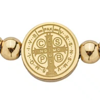 Pulseira São Bento Berloques em Inox Dourada