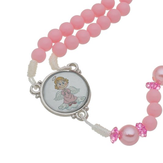 Terço do Anjo da Guarda com Caixinha Personalizada - Rosa