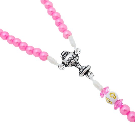 Terço Cálice Pérola - Rosa 6mm