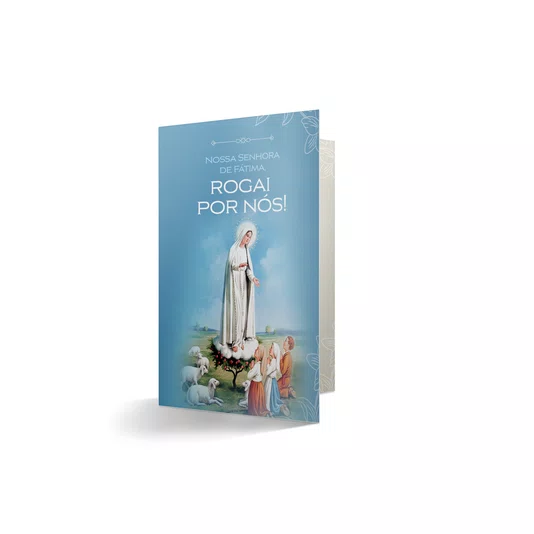 Terço com Folheto de Nossa Senhora de Fátima - Pérola Branca Abs 8mm