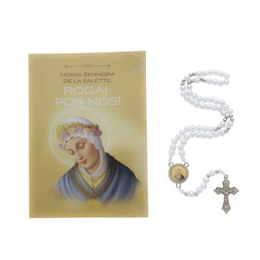 Terço com Folheto de Nossa Senhora de La Salette - Pérola
