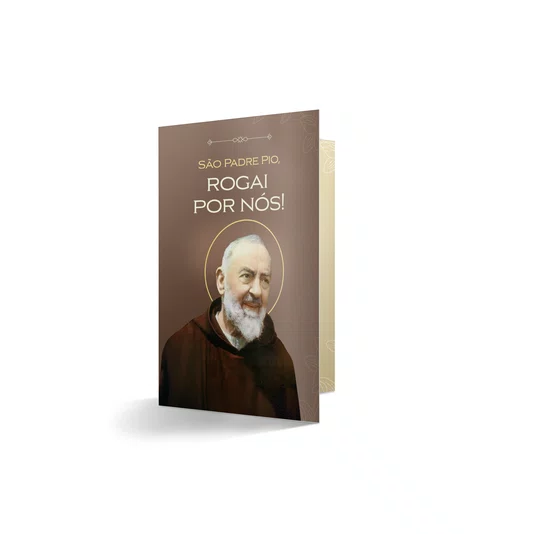Terço com Folheto de São Padre Pio de Pietrelcina - Rose Gold