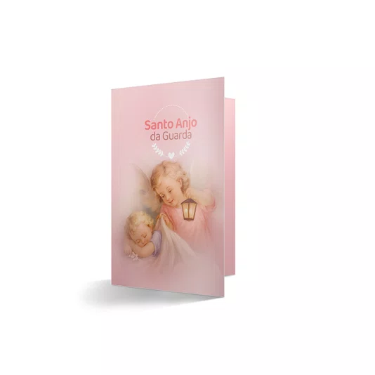 Terço com Folheto do Anjo da Guarda - Pérola Rosa