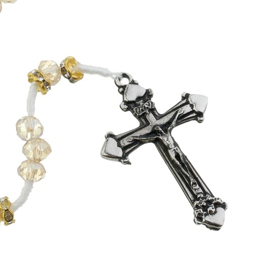 Kit Terço de Nossa Senhora Aparecida com Conta Cristal Caramelo e Strass - 2Un