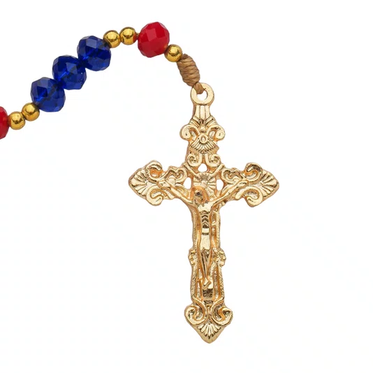 Terço Cristal Luxo Imaculado Coração de Maria
