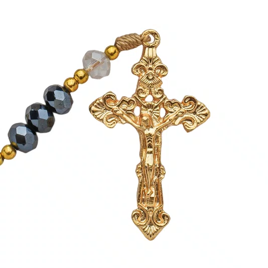 Terço Cristal Luxo Nossa Senhora Aparecida