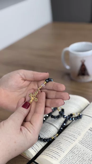 Terço Cristal Luxo Nossa Senhora Aparecida