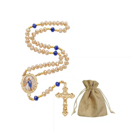Terço Cristal Luxo Nossa Senhora da Conceição