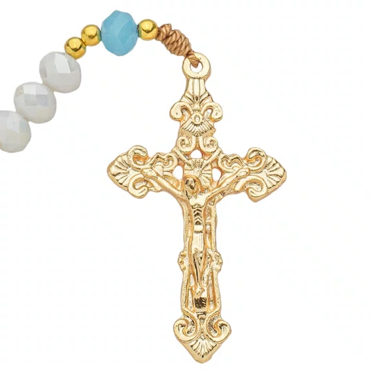 Terço Cristal Luxo Nossa Senhora Das Graças